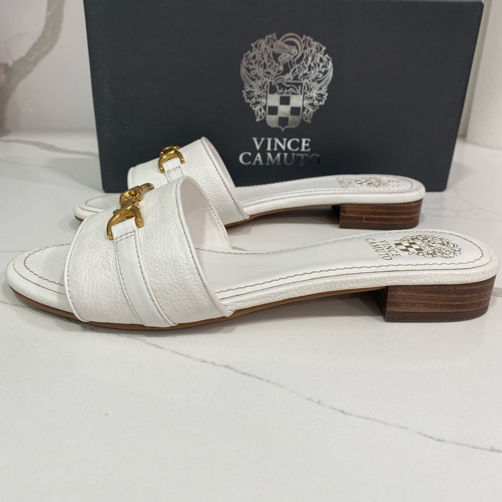 Vince Camuto White and Gold Women's Shoes
